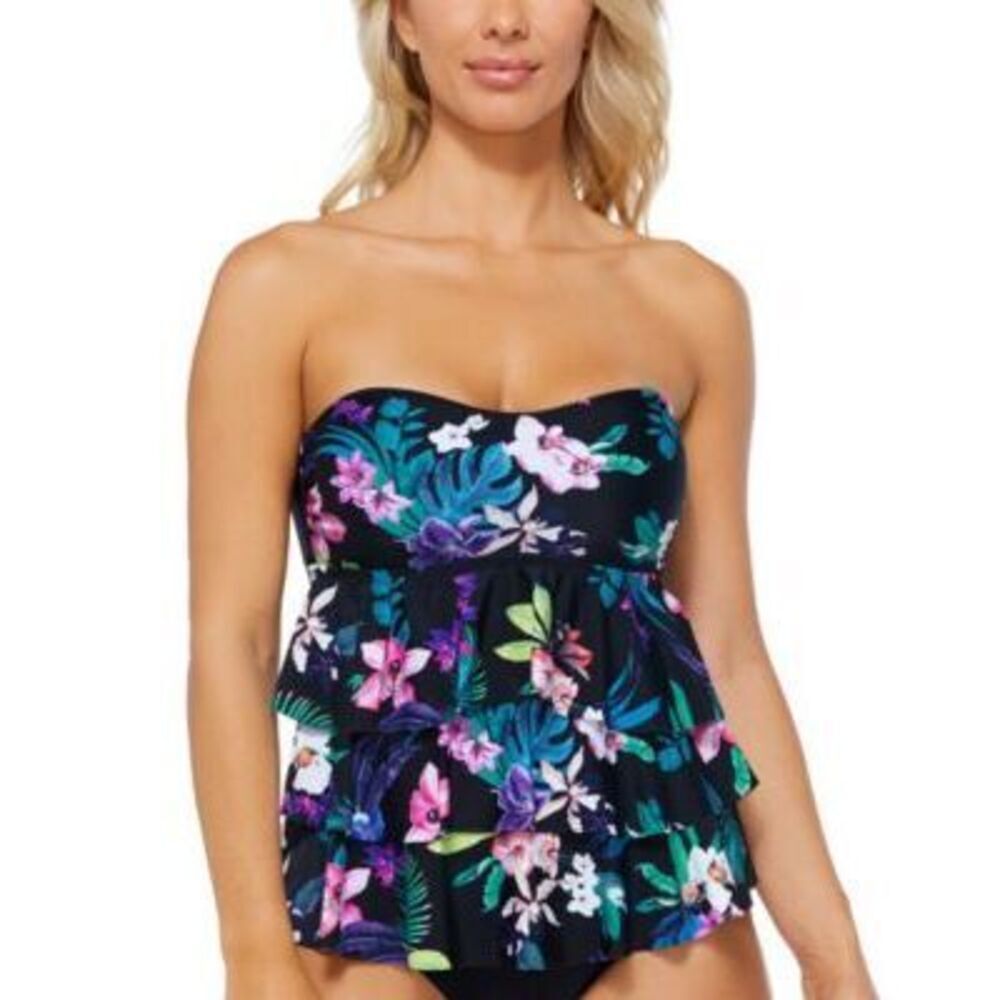 Island Escape Women's Multicolor Floral-Print Tankini Women's Swimsuit 8 NWT